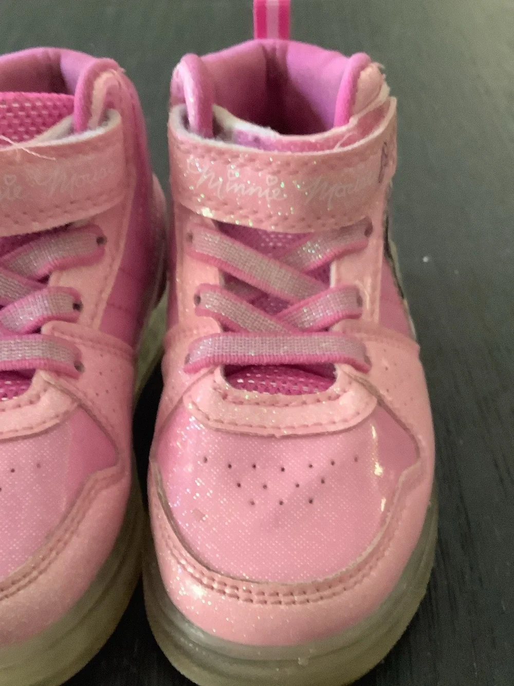 Disney Pink Minnie Mouse Light-Up High-Top Sneakers for Kids